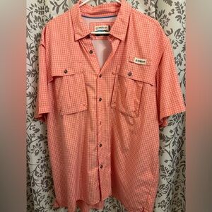 Magellan Outdoors Men's Coral Checkered Button Down Shirt. Worn once